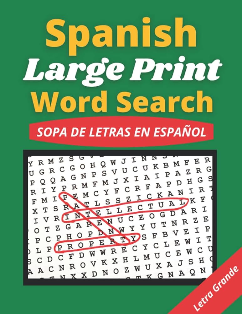 Spanish Large Print Word Search: Sopa De Letras En Español Letra ...