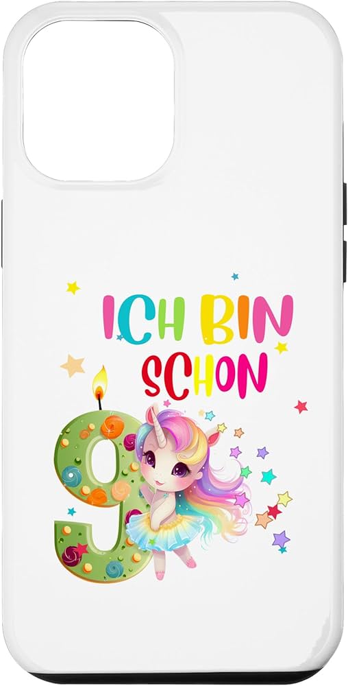 Amazon.com: iPhone 13 Pro Max 9th Birthday Girl Unicorn 9 Years ...