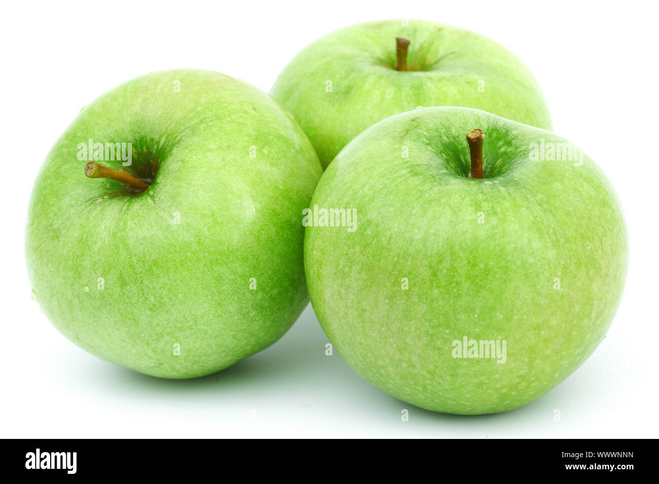 green apples isolated on white Stock Photo - Alamy