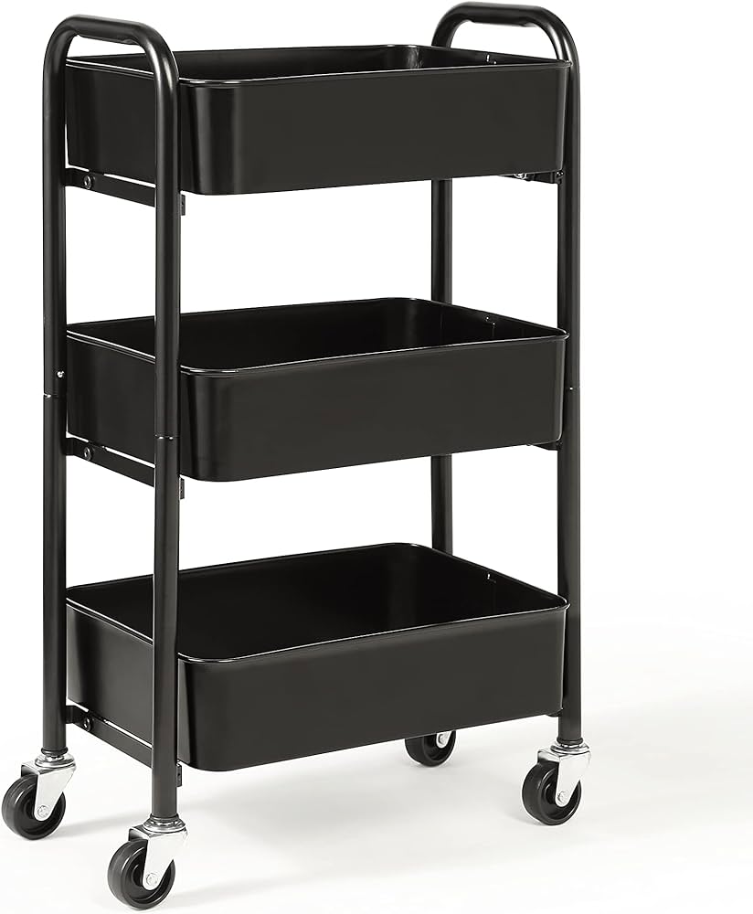 Amazon.com: SunnyPoint 3-Tier Delicate Compact Rolling Metal ...