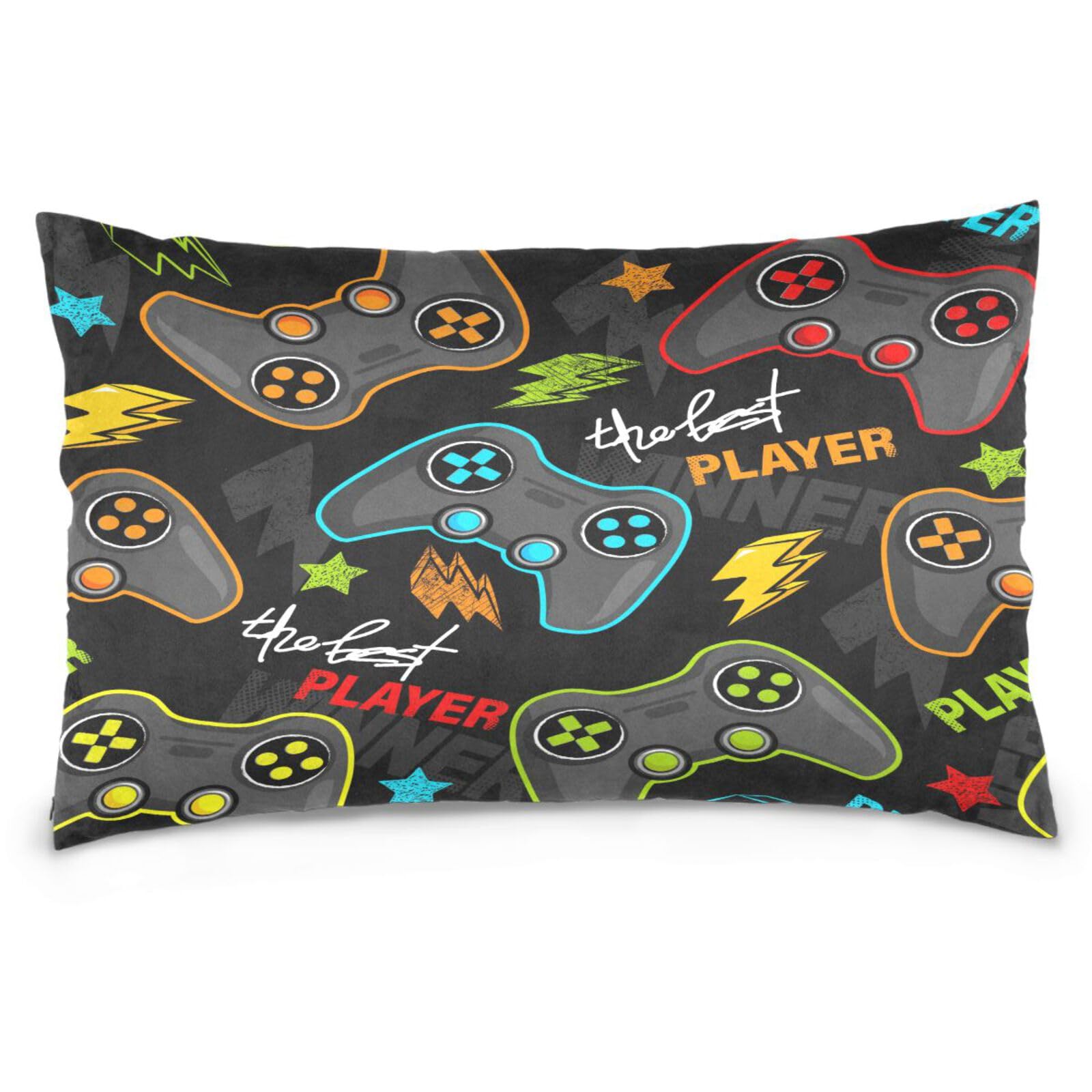 Amazon.com: Vnurnrn Video Game Gamer Colorful Cotton Pillowcase ...