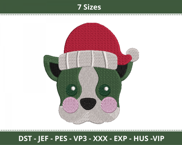 Free Santa Hat On Dog Christmas Embroidery Design - Machine ...