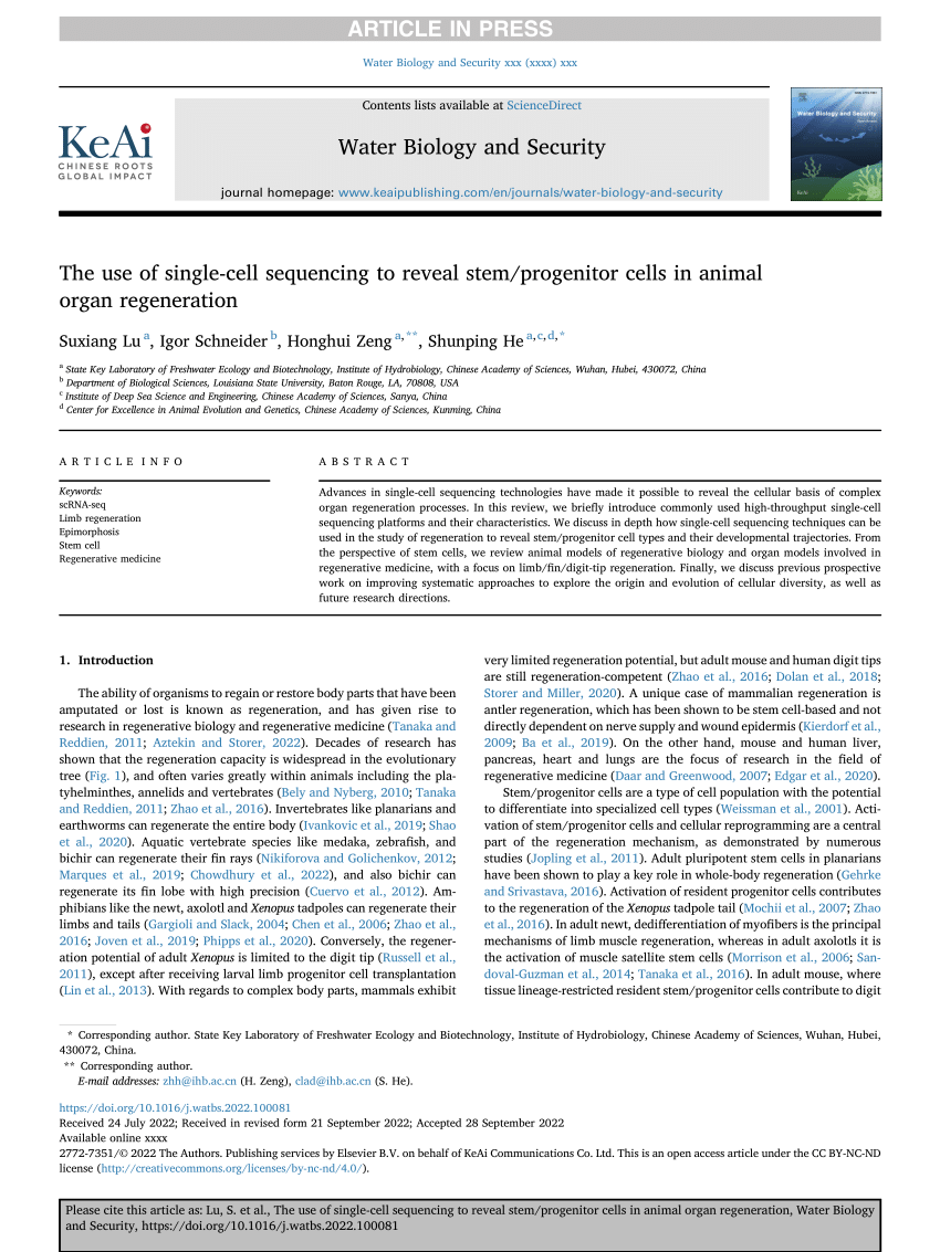 PDF) The use of single-cell sequencing to reveal stem/progenitor ...