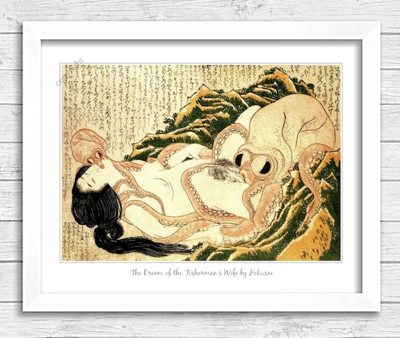 Dream of the Fisherman's Wife by Hokusai. Naked Sexy Erotic Poster ...