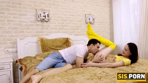 Watch SIS&period;PORN&period; Nasty girl in yellow stockings has ...