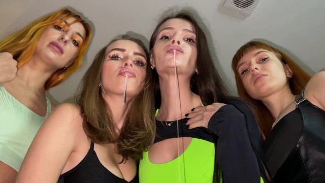 Dominant Foursome Girls Spit on you - Close up POV Spitting ...