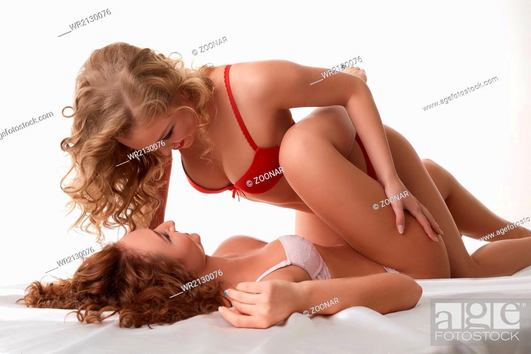 Studio shot of sexy girls doing foreplay, Stock Photo, Picture And ...