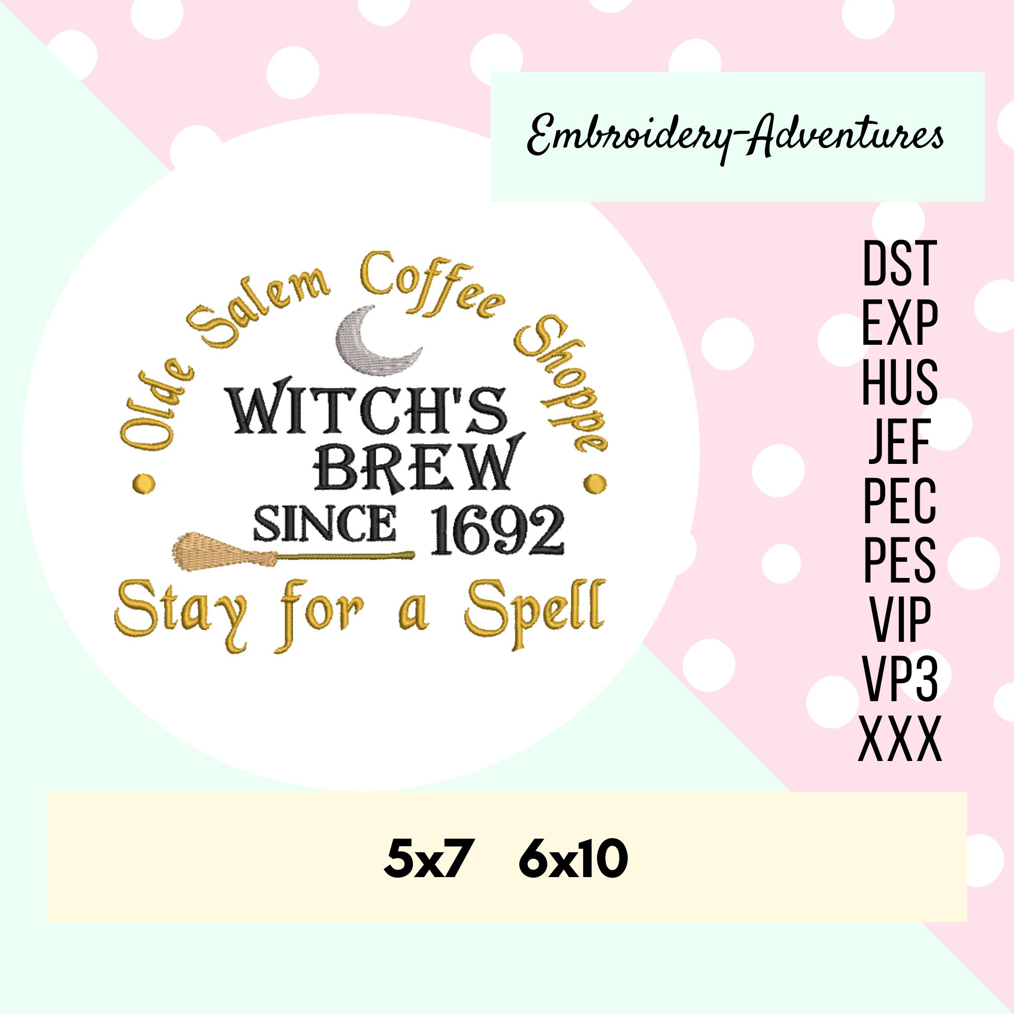 Halloween Coffee Machine Embroidery Design Multiple Sizes - Etsy