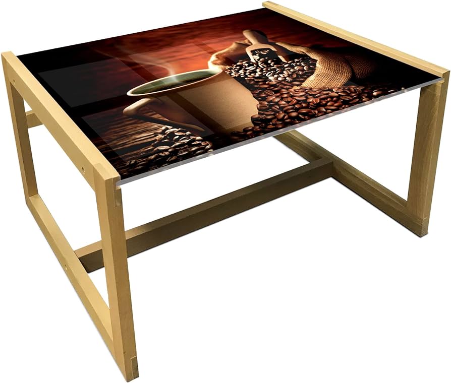 Amazon.com: Ambesonne Food Coffee Table, Hot Coffee in a Nude ...