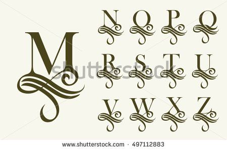 Vintage Set 2 . Capital Letter for Monograms and Logos. Beautiful ...