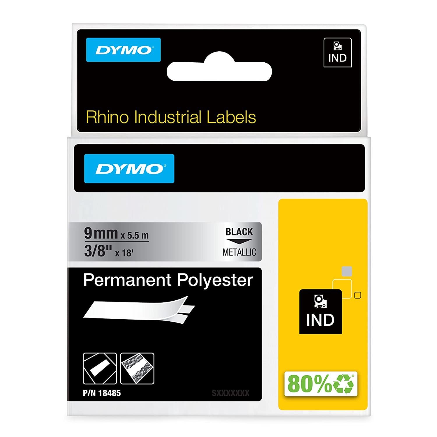 Dymo Rhino 18485 Industrial-Strength Permanent Adhesive Fabric ...