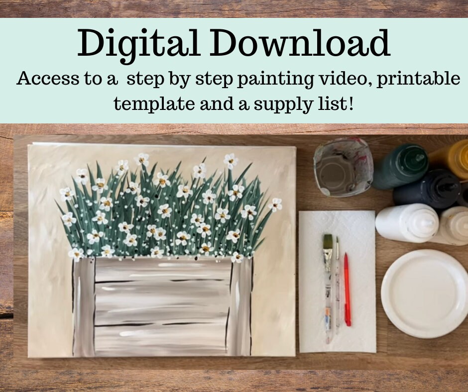 Daisies in Box Painting Tutorial/instant Download/ Learn How ...