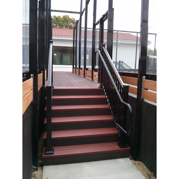 EZ Handrail Textured Black Aluminum Hand Rail Wall Bracket EZA200 ...