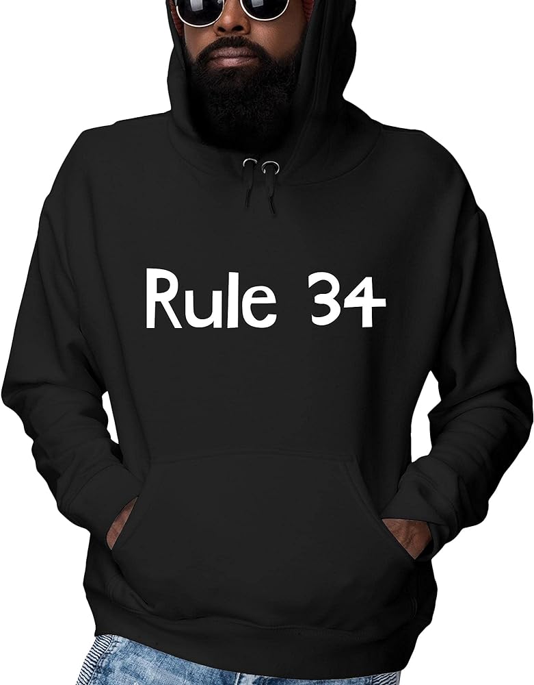 Amazon.com: Rule 34 - Adult Sweatshirt Hoodie, Black, XXX-Large ...