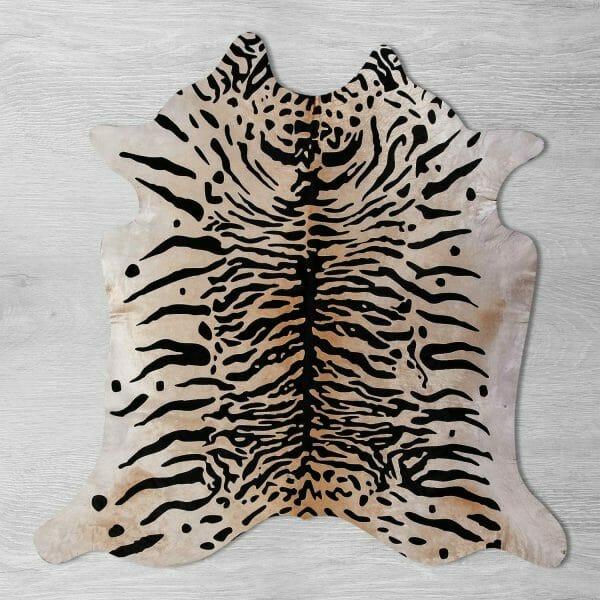 Tiger Print Cowhide Rug Extra Large 270 X 230 Cm - Bagé Home