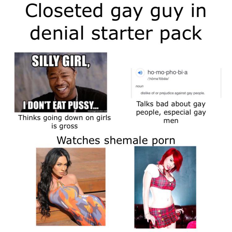 Closeted gay guy in denial starter pack : r/starterpacks