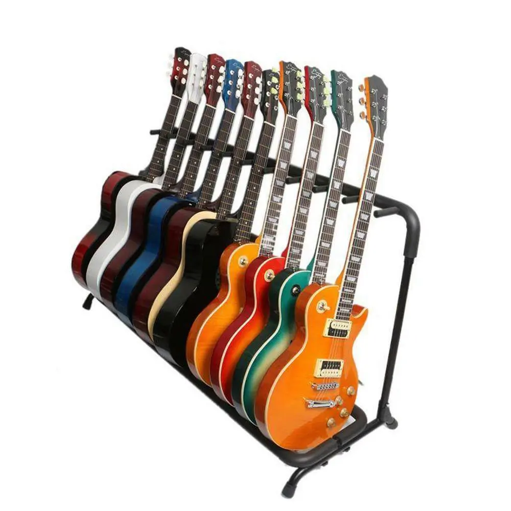 New Glarry Round Tube9 Folding Multi Guitar Holder Rack Stand | eBay