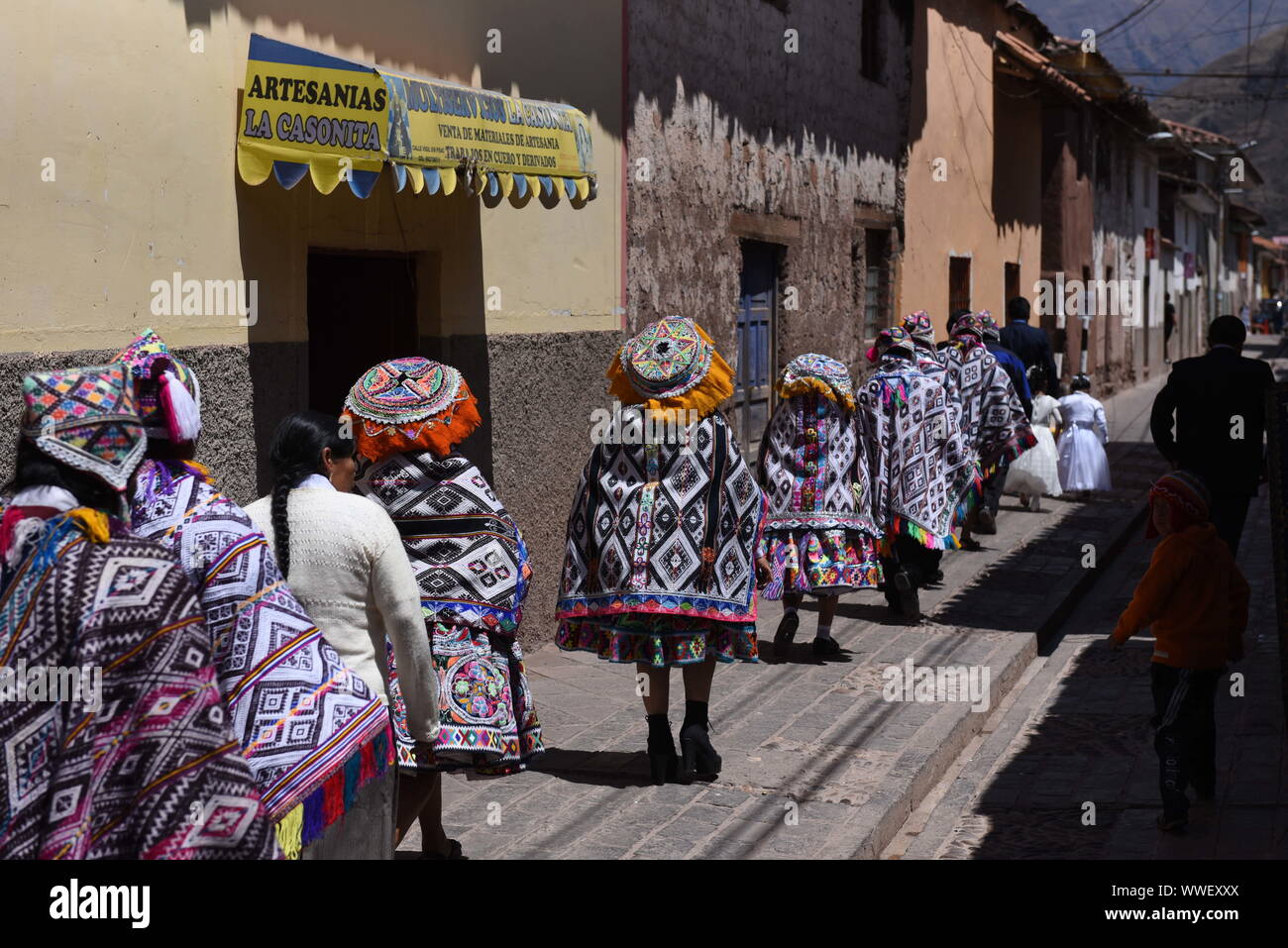 Pisac, Peru. 15th Sep, 2019. Relatives of Cesar and Hilaria ...