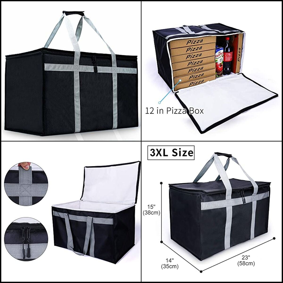 Insulated Food Delivery Bag for Catering, XXX-Large, Hot Cold Meal ...