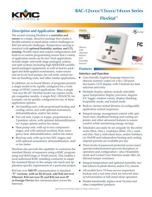 IP-based KMC FlexStat - Control Consultants, Inc