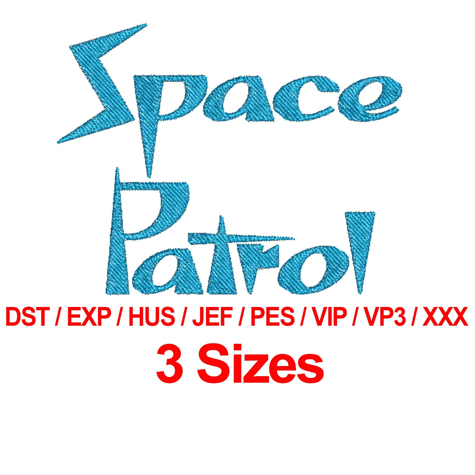 Space Patrol Font Machine Embroidery Design Fonts 3 Sizes - Etsy