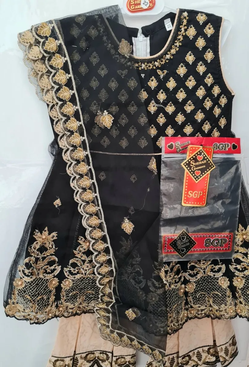 Girls fancy Asian PakInd sharara garara embroidered readymate Eid ...