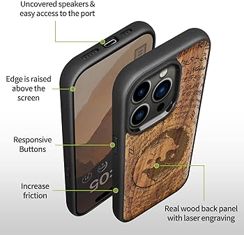 Amazon.com: Carveit Magnetic Wood Case for iPhone 14 Pro Max ...