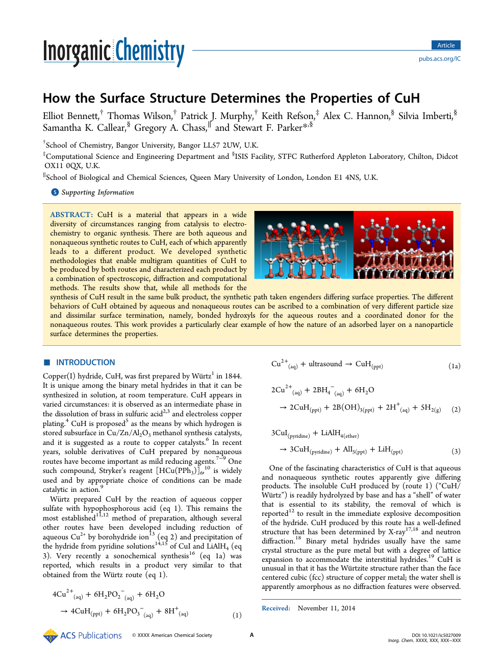 How the Surface Structure Determines the Properties of CuH – topic ...