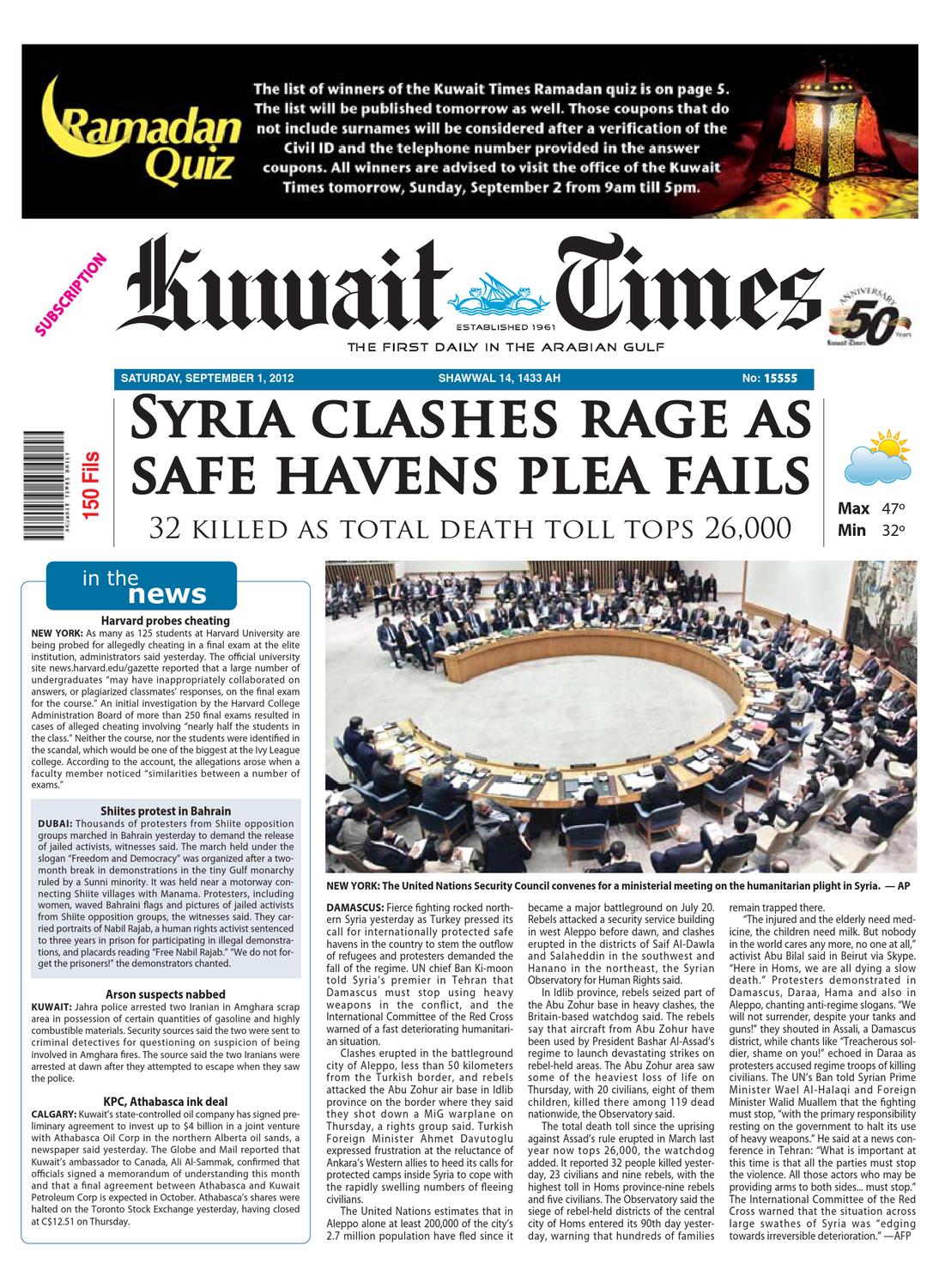 1st Sep by Kuwait Times - Issuu