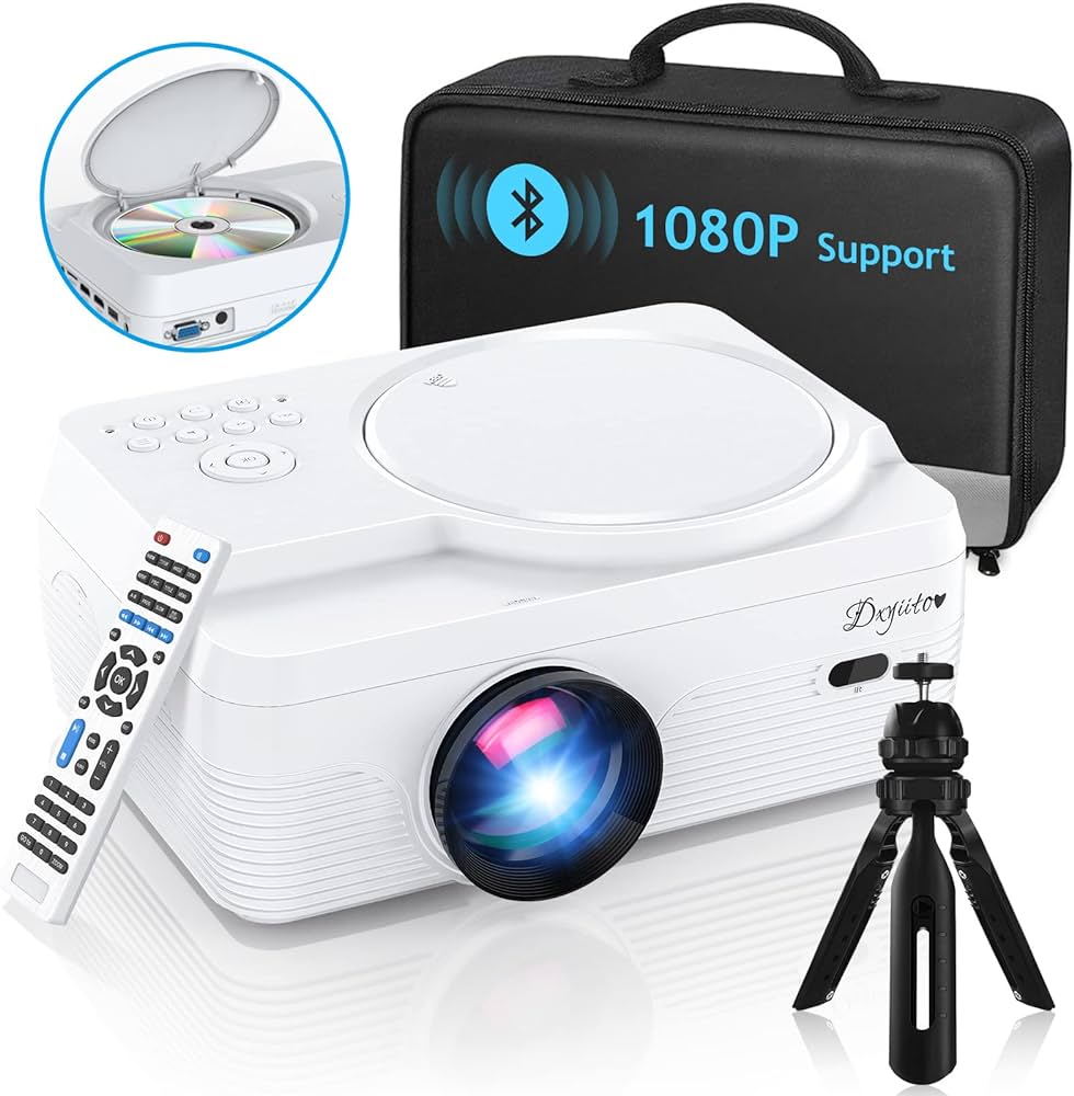 Amazon.com: Full HD Bluetooth Projector Built in DVD Player ...