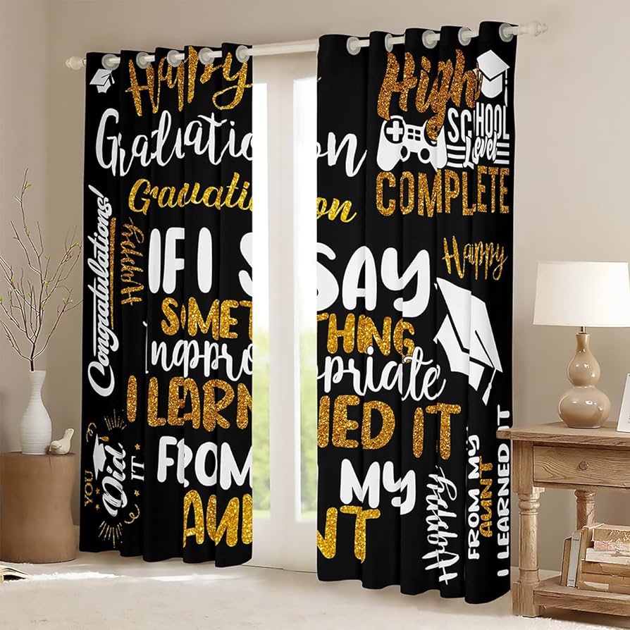 Amazon.com: Graduation Darkening Curtains Teens Young Man ...