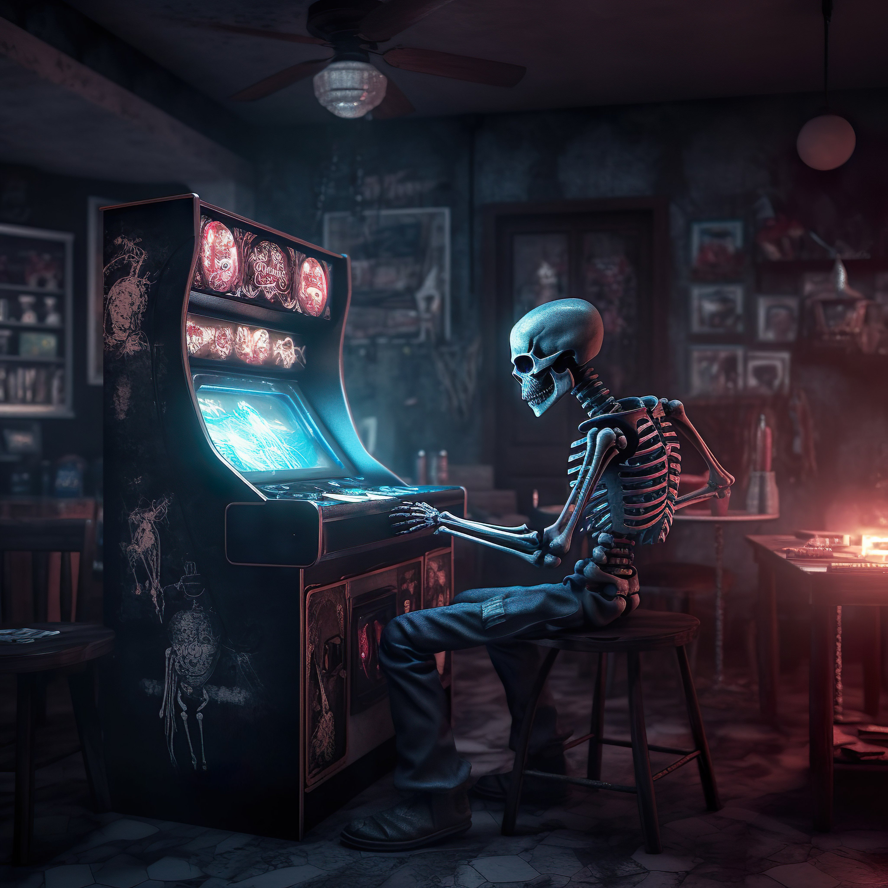 Gaming Skeleton Digital Download Wall Art Home Decor - Etsy