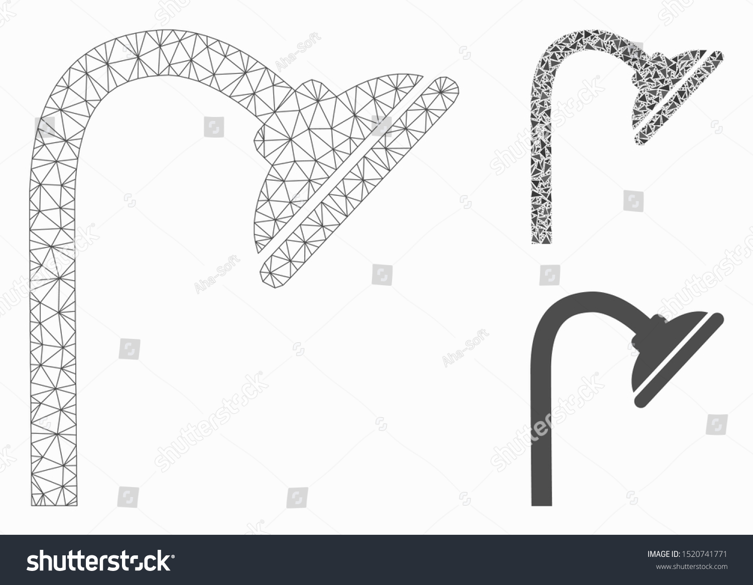 Mesh Shower Head Model Triangle Mosaic Stock Vector (Royalty Free ...