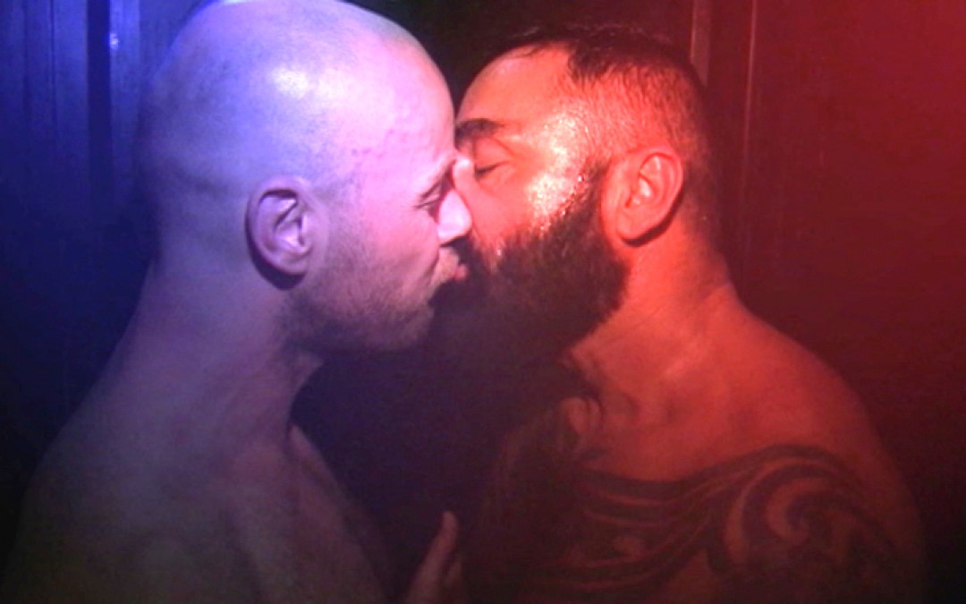 Exposed and fucked in the sex-club gay porn video on Darkcruising