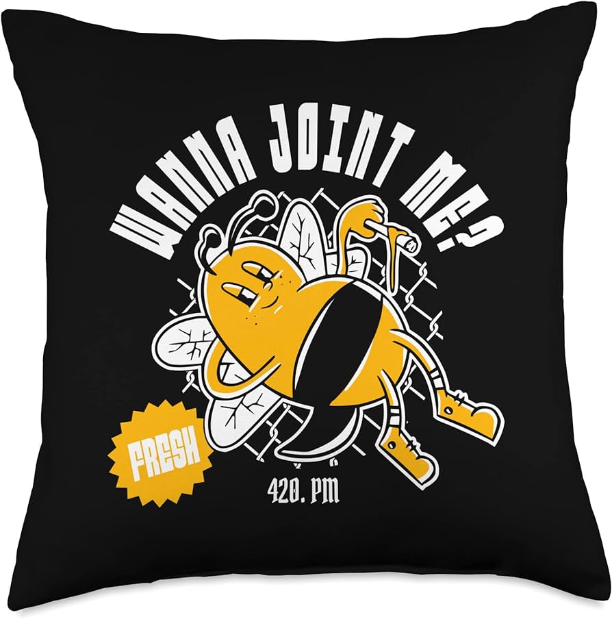 Amazon.com: Cannabis Bee Wanna Joint Me Funny Apparels Co ...