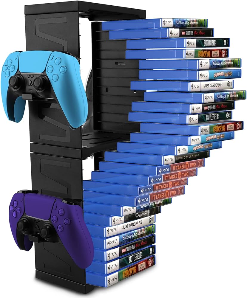 Amazon.com: SIKEMAY Game Storage Tower for PS5/ PS4/ Xbox Series S ...