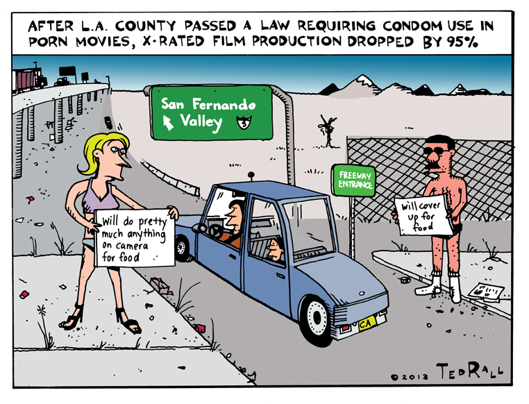 LOS ANGLELES TIMES CARTOON: Will Porn for Food | Ted Rall's Rallblog
