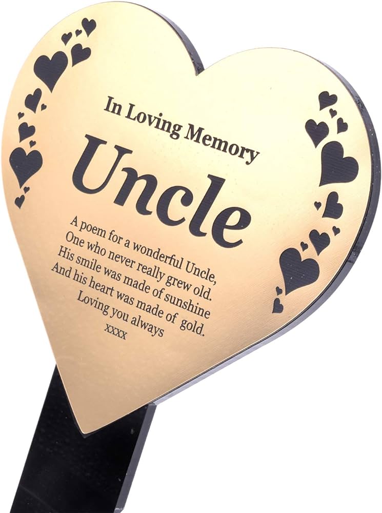 Amazon.com : OriginDesigned Uncle Heart Shaped Memorial ...