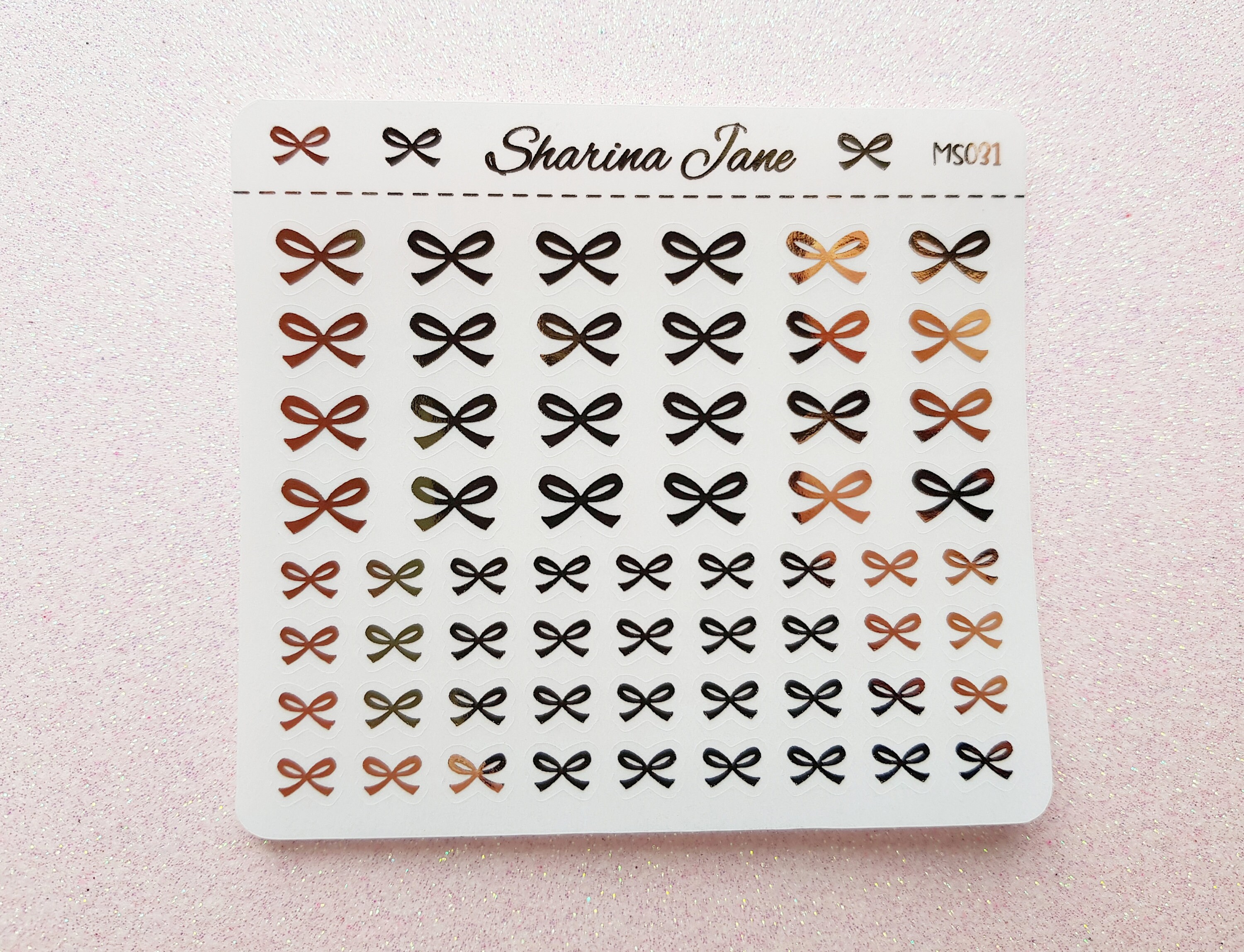 Foil Clear String Bow Planner Stickers Mini Sheet Miniature - Etsy