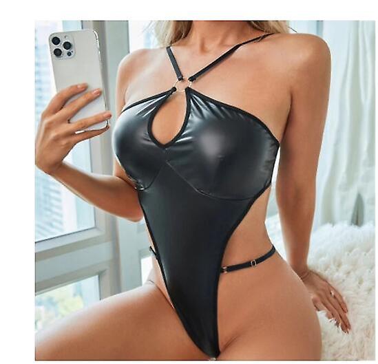 Sexy Lingerie Exotic Underwear Woman Thongs Bodysuit Pu Leather ...