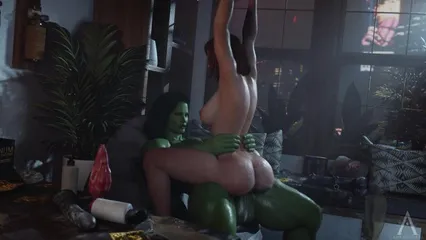 Sound) She-Hulk & Black Widow futanari on female 2 - Messy room ...