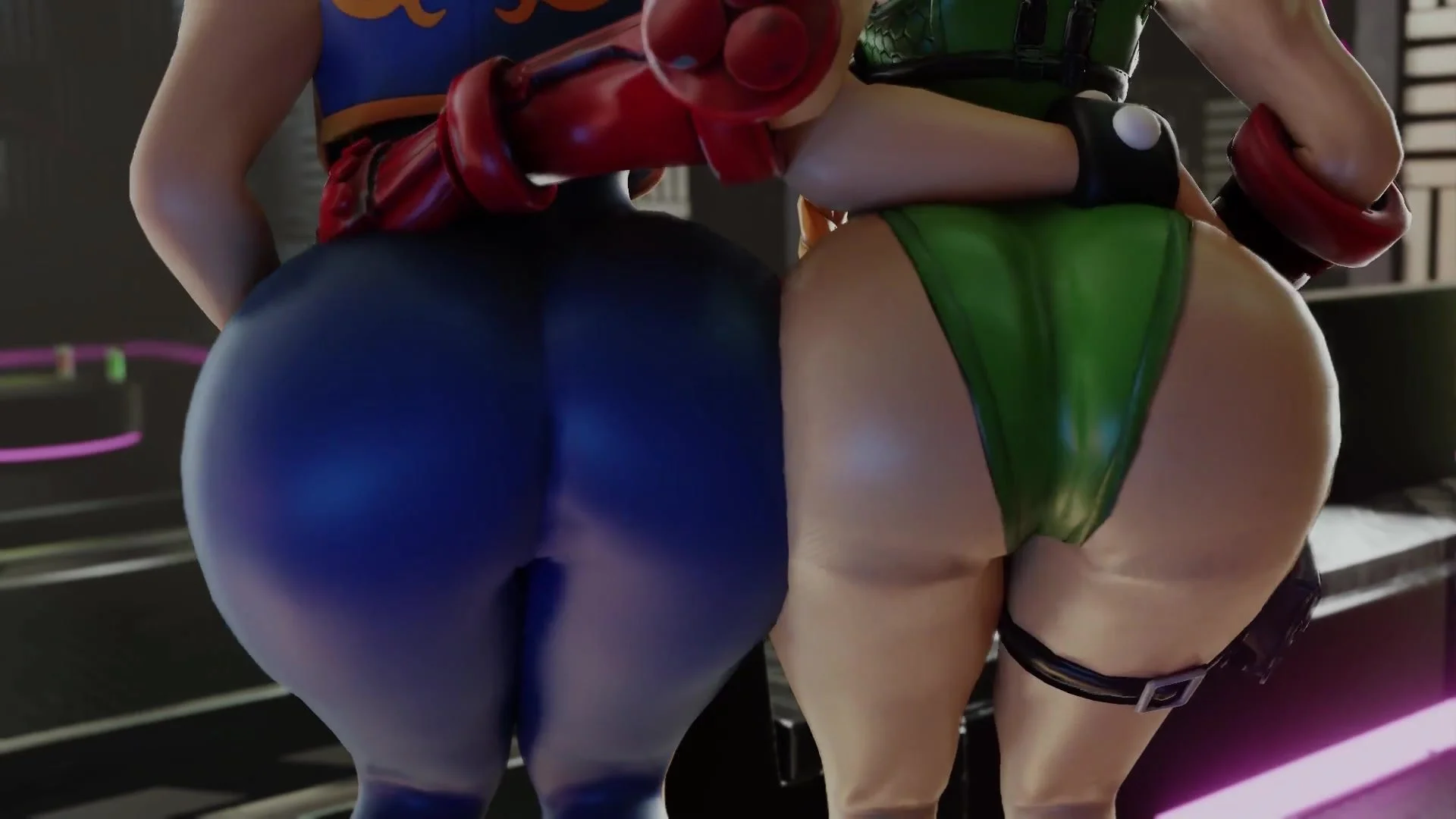 Chun-Li and Cammy Booty Bump - ThisVid.com