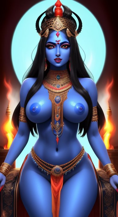 Indian Goddess Kali Maa Blue Iskin Colour Nsfw Covered In Semen ...