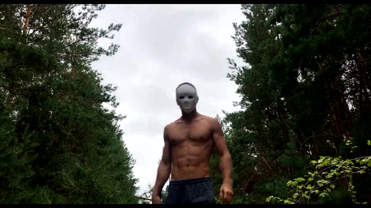 Masked man fucks a stuck guy / russian horror in the forest ...