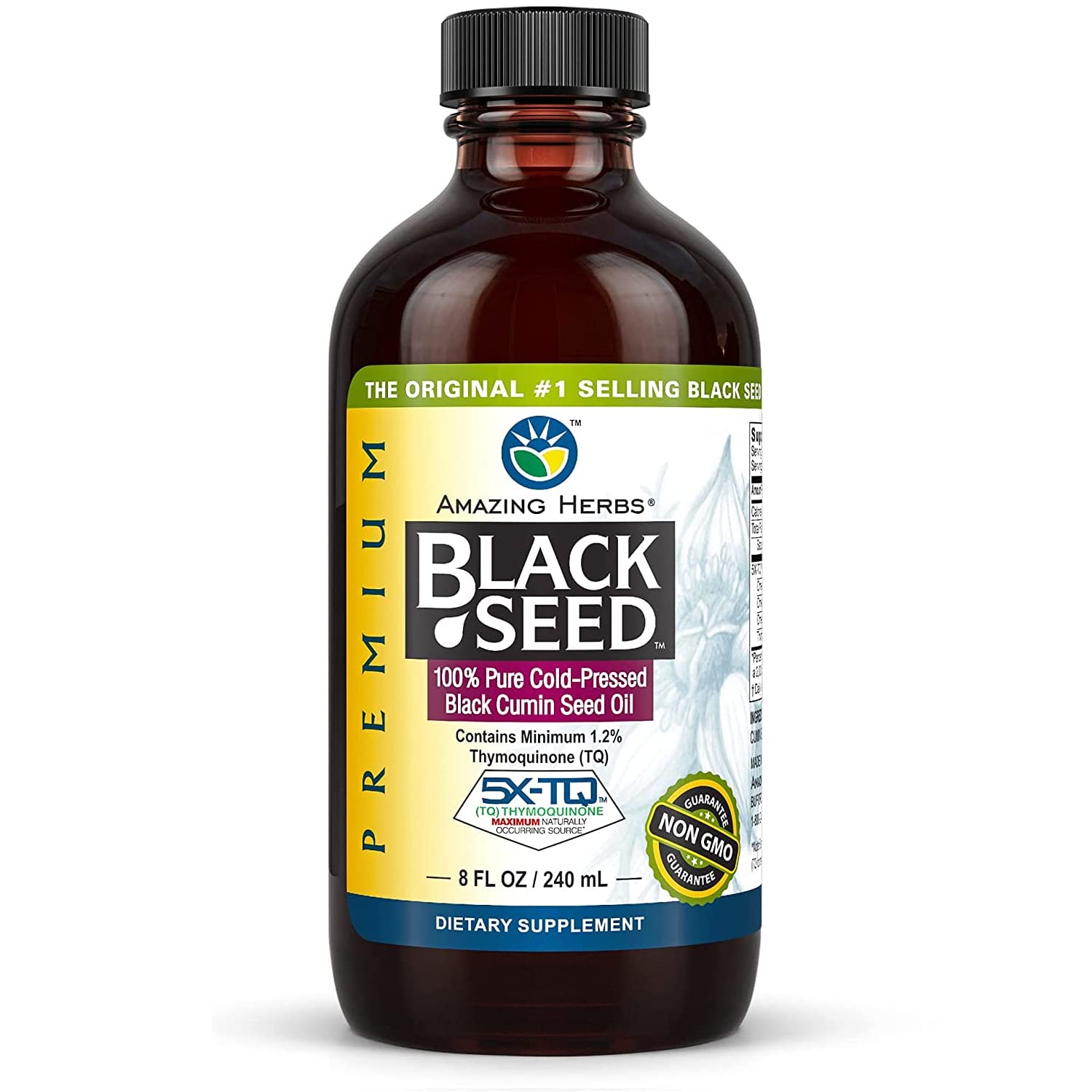 Amazon.com: Amazing Herbs Premium Black Seed Oil - Cold Pressed ...