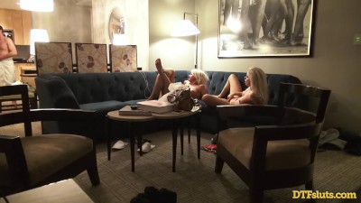 Two Blonde Babes DP Anal In Real Swinger Group Sex Late Night ...