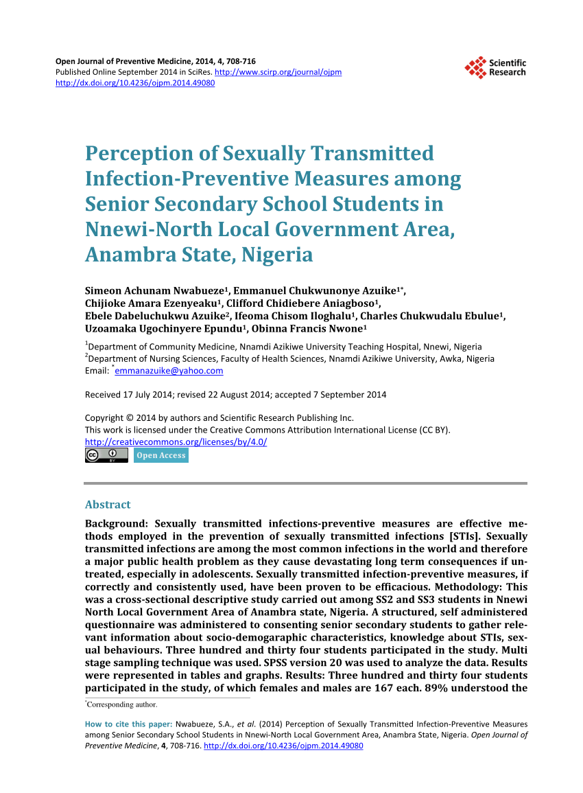 PDF) Perception of Sexually Transmitted Infection-Preventive ...