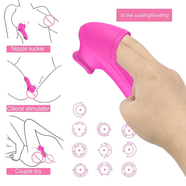 G-Spot Female Masturbation Finger Sets Vibrating Sucker Nipple ...