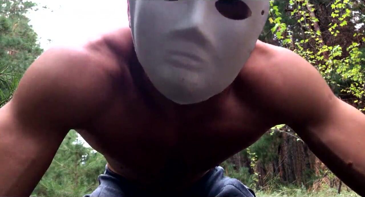 Masked man fucks a stuck guy / Russian horror in the forest ...