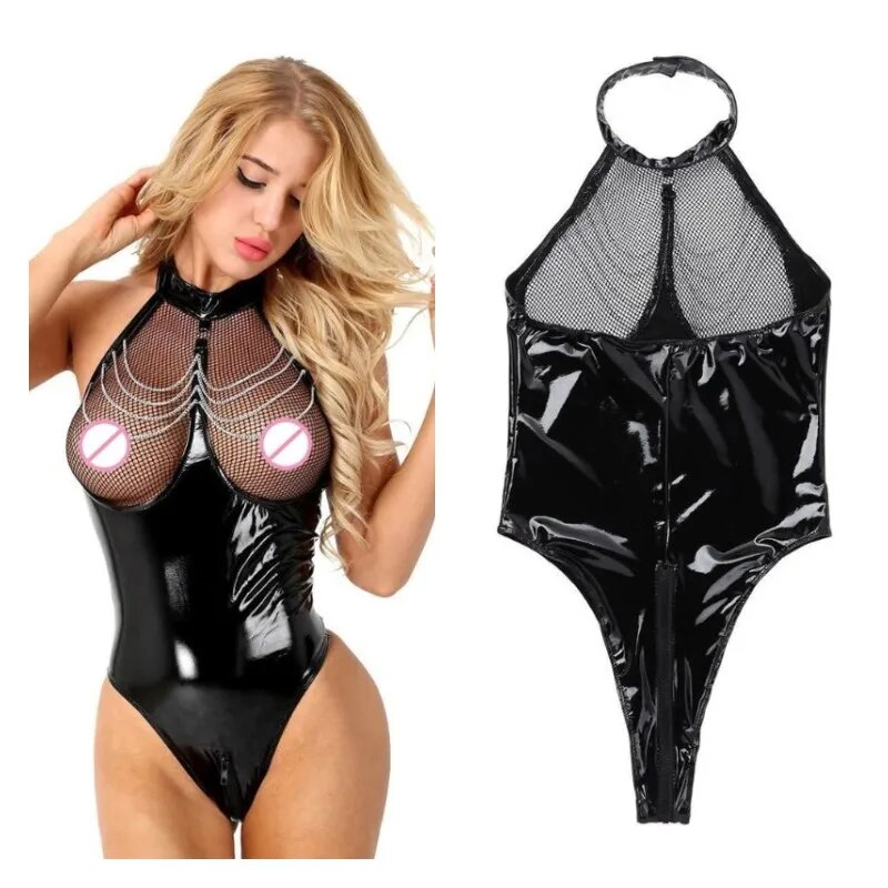 Sex Porn Tights Costumes Erotic Hollow Out Sexy Chain Blouses ...